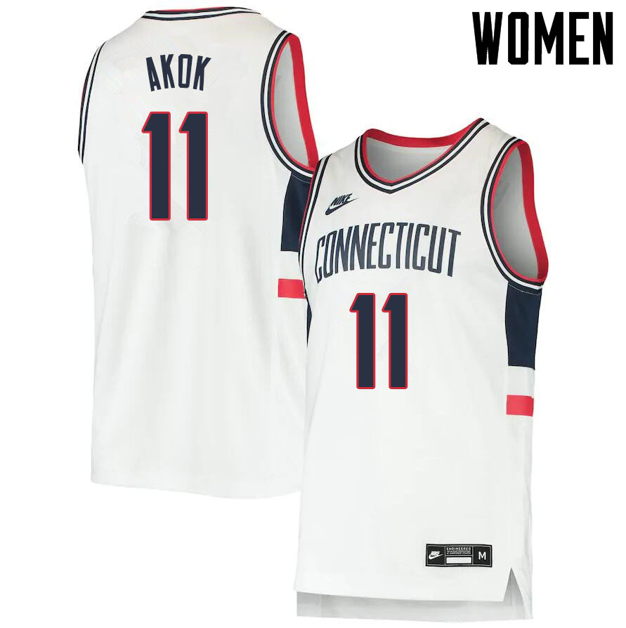 2021 Women #11 Akok Akok Uconn Huskies College Basketball Jerseys Sale-Throwback